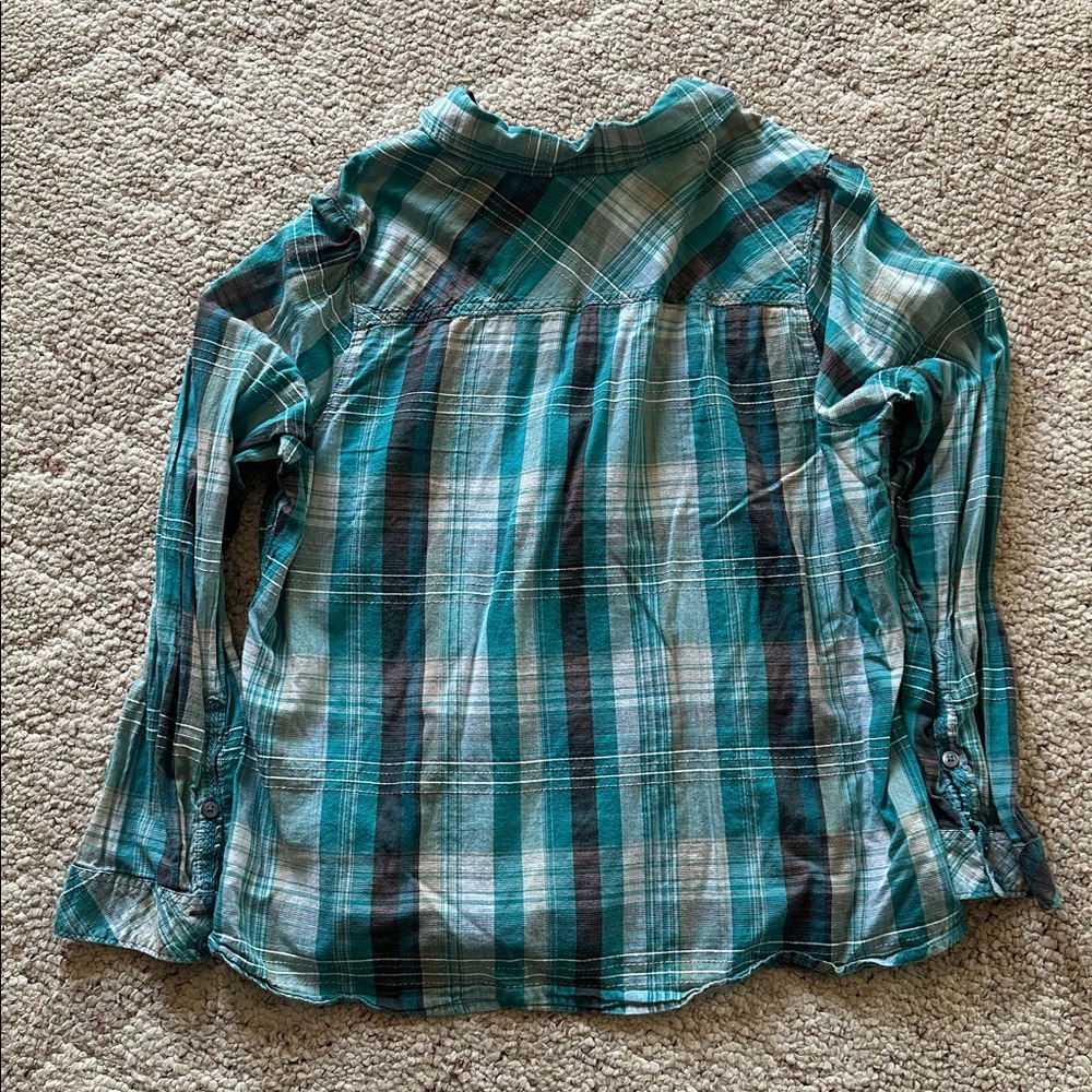 Maurice’s button up LOT! 2x plus size plaid red black grey turquoise teal - Picture 7 of 7